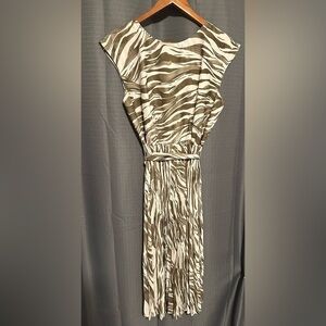 Nine West Zebra Print Dress with Accordion Style Skirt